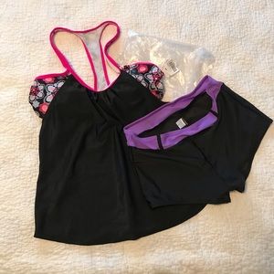 Bando-Takini W/Boyshorts Swimsuit Lg NWT